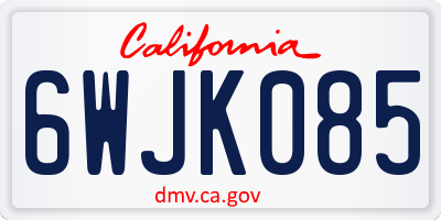 CA license plate 6WJK085