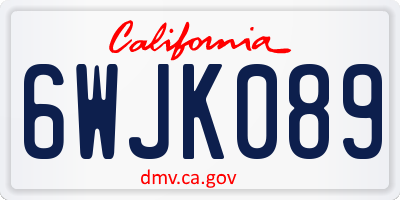 CA license plate 6WJK089