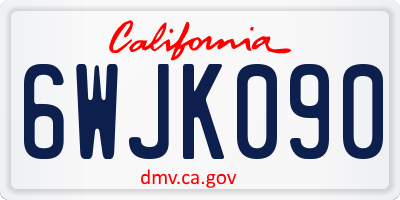 CA license plate 6WJK090