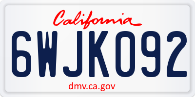 CA license plate 6WJK092