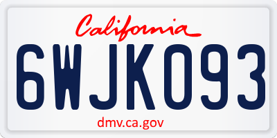 CA license plate 6WJK093