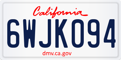 CA license plate 6WJK094