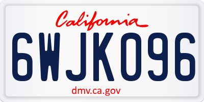 CA license plate 6WJK096