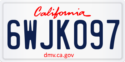 CA license plate 6WJK097
