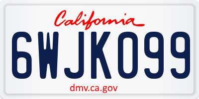 CA license plate 6WJK099