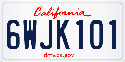 CA license plate 6WJK101