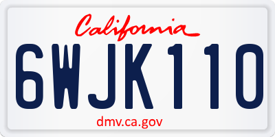 CA license plate 6WJK110