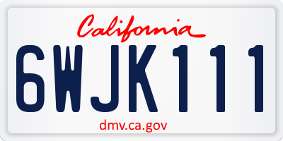 CA license plate 6WJK111