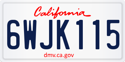 CA license plate 6WJK115
