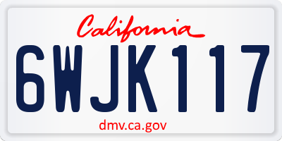 CA license plate 6WJK117