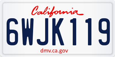CA license plate 6WJK119