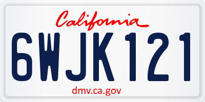 CA license plate 6WJK121