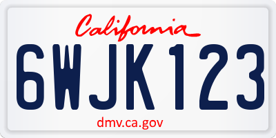 CA license plate 6WJK123