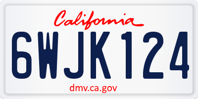 CA license plate 6WJK124