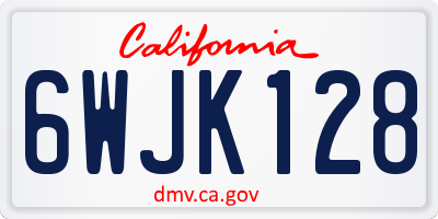 CA license plate 6WJK128