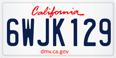 CA license plate 6WJK129
