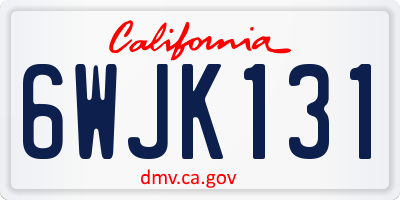 CA license plate 6WJK131