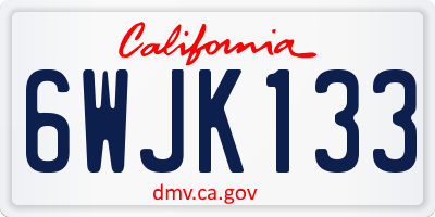 CA license plate 6WJK133