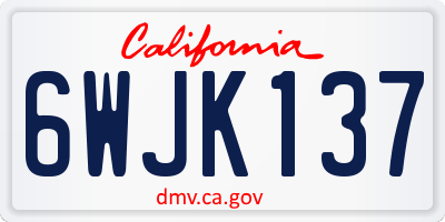CA license plate 6WJK137