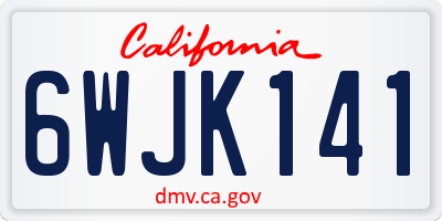 CA license plate 6WJK141