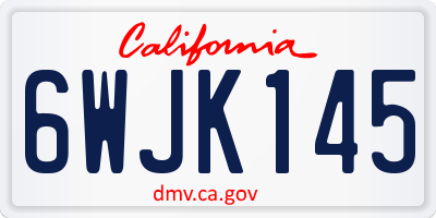 CA license plate 6WJK145