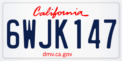 CA license plate 6WJK147
