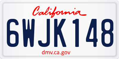 CA license plate 6WJK148
