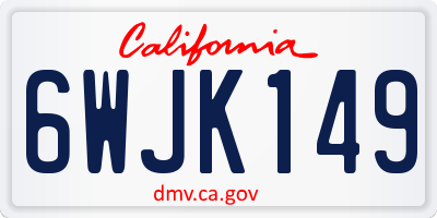 CA license plate 6WJK149