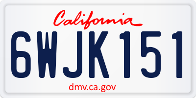 CA license plate 6WJK151