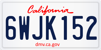 CA license plate 6WJK152