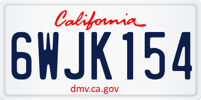 CA license plate 6WJK154
