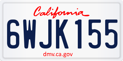 CA license plate 6WJK155