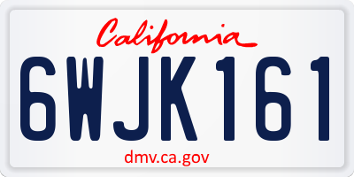 CA license plate 6WJK161