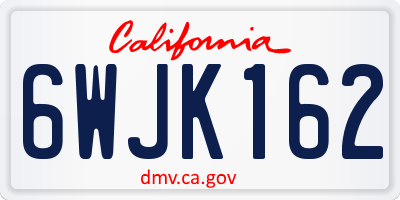 CA license plate 6WJK162