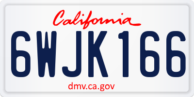 CA license plate 6WJK166