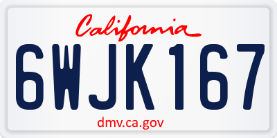 CA license plate 6WJK167