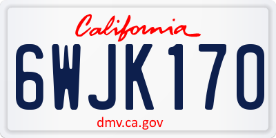 CA license plate 6WJK170