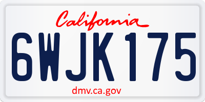 CA license plate 6WJK175