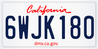 CA license plate 6WJK180