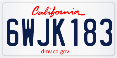 CA license plate 6WJK183