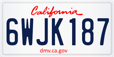 CA license plate 6WJK187