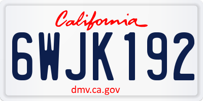 CA license plate 6WJK192