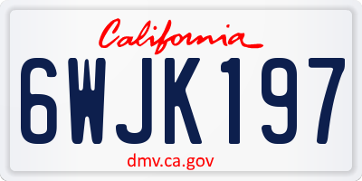 CA license plate 6WJK197