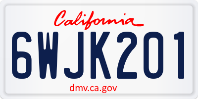 CA license plate 6WJK201