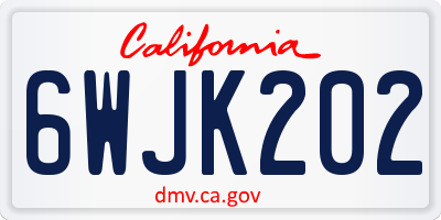 CA license plate 6WJK202