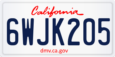 CA license plate 6WJK205