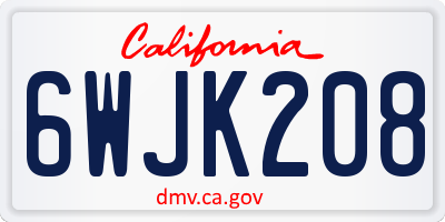 CA license plate 6WJK208