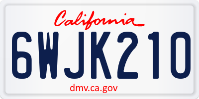 CA license plate 6WJK210