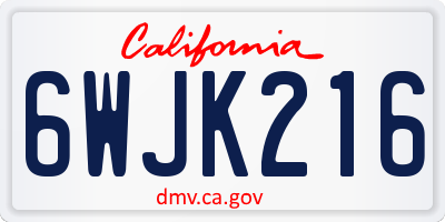 CA license plate 6WJK216