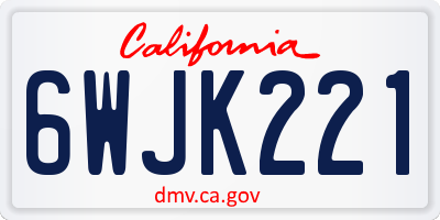 CA license plate 6WJK221